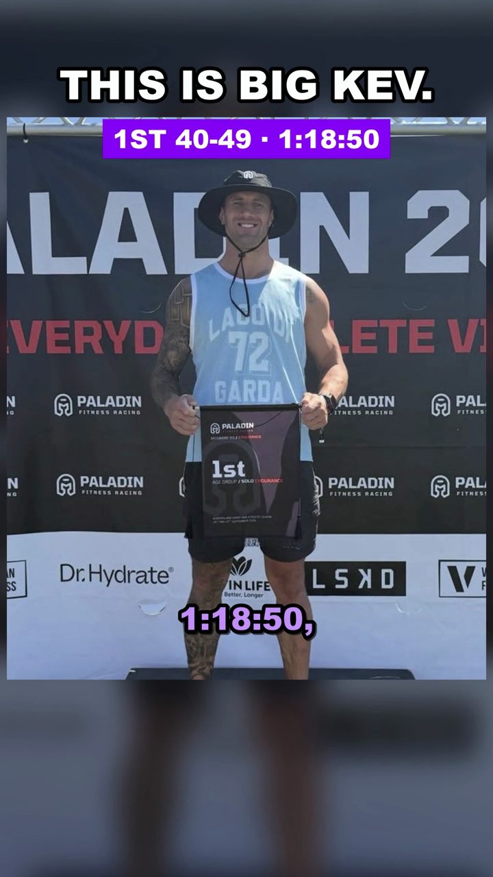This is Big Kev: 1st 40-49 at Paladin Brisbane in 1:18:50